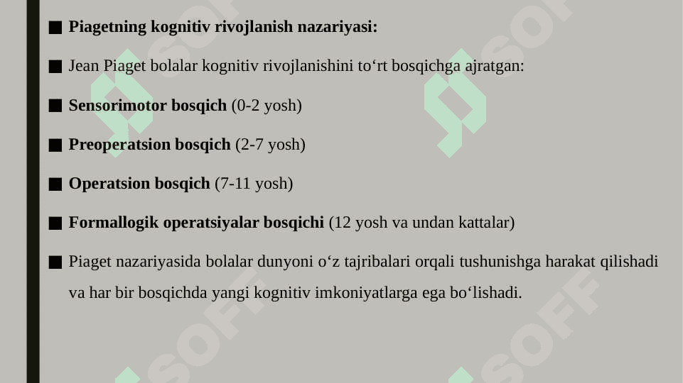 Bolalar psixologiyasi nazariyalari va amaliyoti. 4