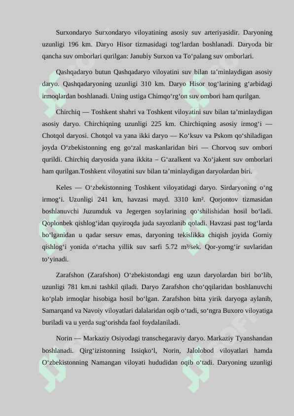 OʻZBEKISTON HUDUDIDAGI DARYOLAR. 3