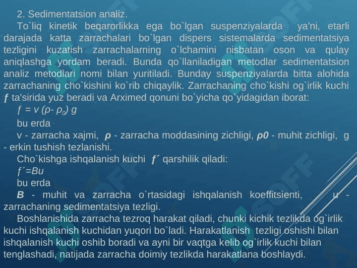 KОLLOID  SISTEMALARNING BARQARORLIGI. 7