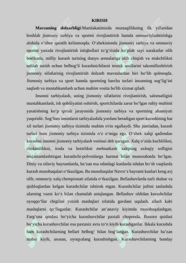 KURASH SPORT TURIDA TAKTIK TAYYORGARLIK VA UNI RIVOJLANTIRISH 2