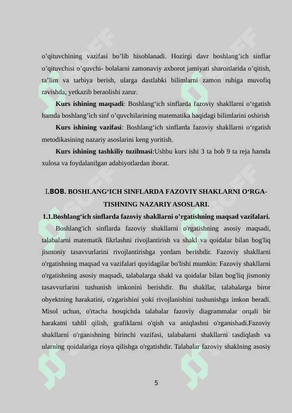 BOSHLANG‘ICH SINFLARDA FAZOVIY SHAKLLARNI  O‘RGATISH METODIKASI 4