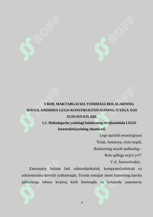 Legodan konstruktiv va o’yin maqsadlarida foydalanish 4
