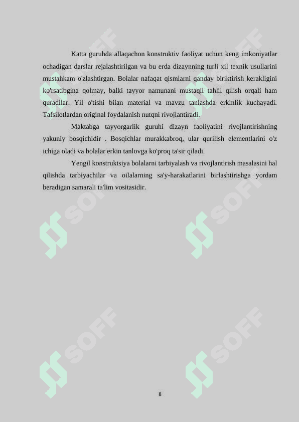 Legodan konstruktiv va o’yin maqsadlarida foydalanish 8