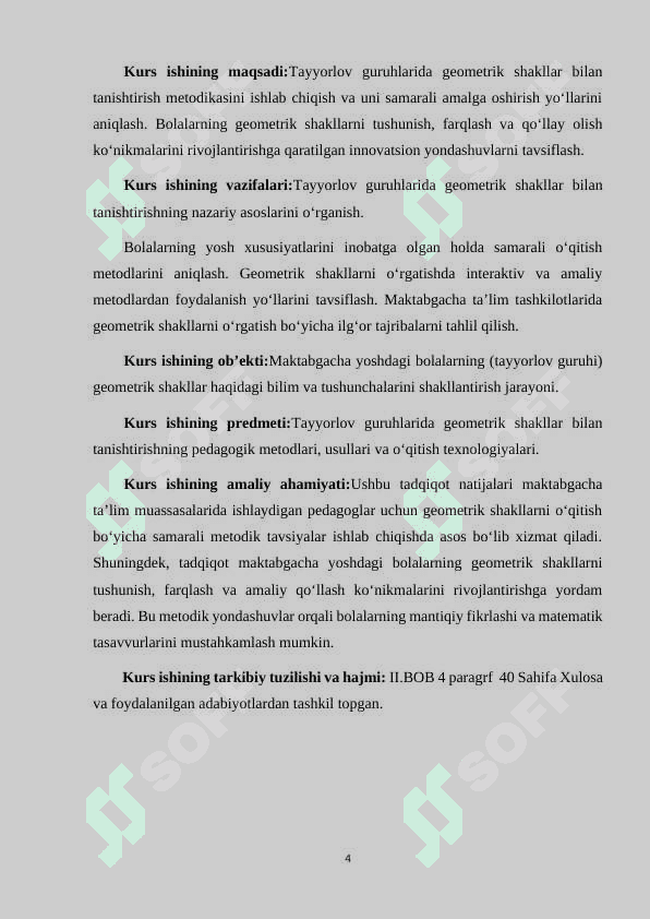 TAYYORLOV GURUHLARIDA GEOMETRIK SHAKLLAR BILAN TANISHTIRISH MASHG'ULOTLARINI O'TKAZISH METODIKASI. 4