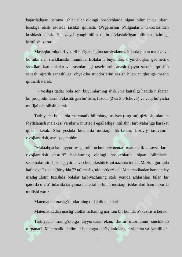 MAKTABGACHA YOSHDAGI BOLALARNI TA'LIMIY O'YINLAR ORQALI MATEMATIK TASAVVURLARINI SHAKLLANTIRISH 8