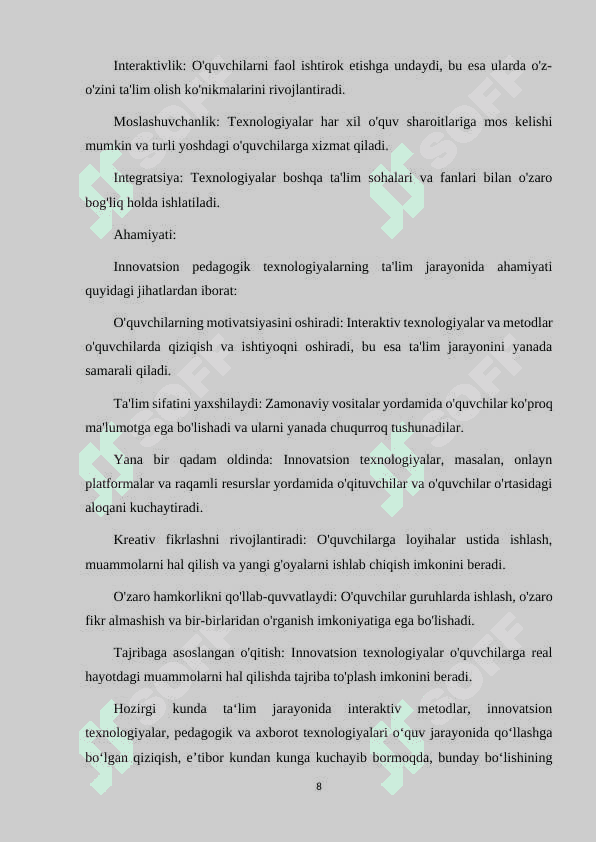 MAKTABGACHA TA'LIMNI TASHKIL ETISHNING LOYIHALASHTIRISHDA PEDAGOGIK TEXNOLOGIYALARNING METODOLOGIK TADQIQOTLARNI TASHKIL ETISHNING MAQSADLARI 8