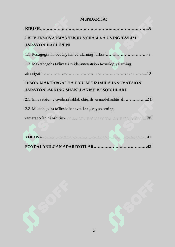 MAKTABGACHA TA'LIMDA INNOVATSION JARAYONLAR BOSQICHLARI 2