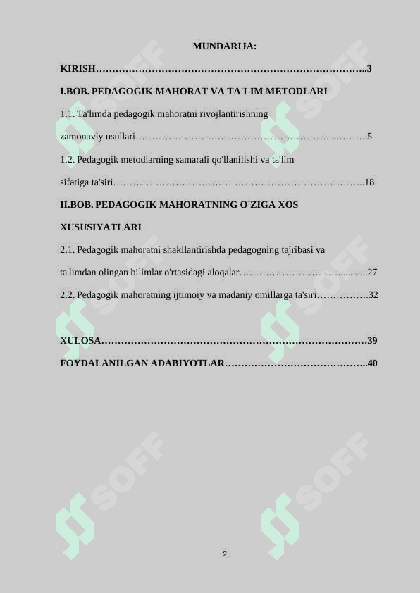 PEDAGOGIK JARAYONDA PEDAGOGIK MAHORATNING TUTGAN O'RNI 2