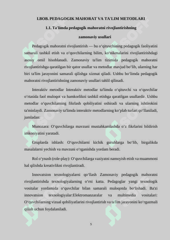PEDAGOGIK JARAYONDA PEDAGOGIK MAHORATNING TUTGAN O'RNI 5