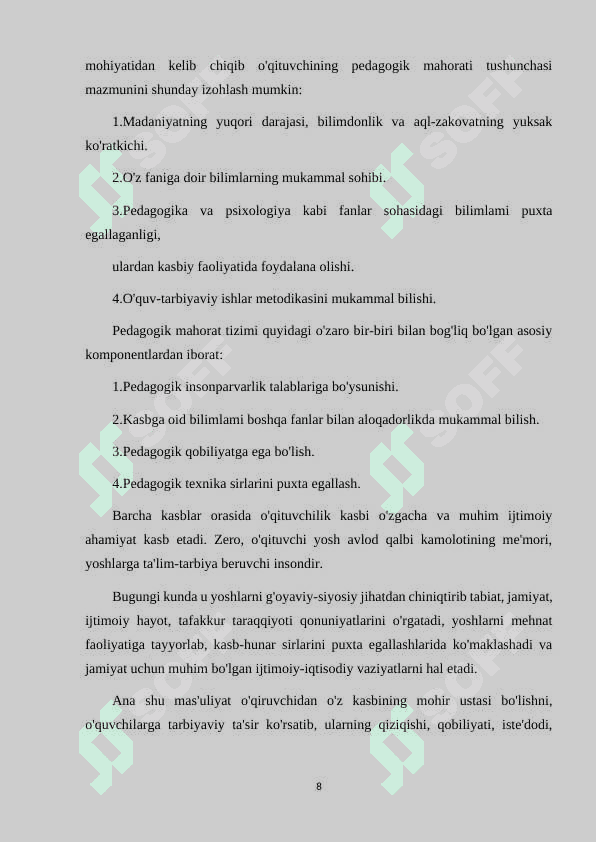 PEDAGOGIK JARAYONDA PEDAGOGIK MAHORATNING TUTGAN O'RNI 8