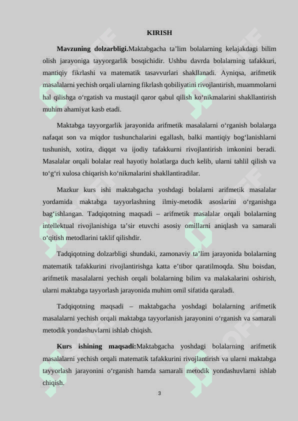 ARIFMETIK MASALALARNI YECHISH ASOSIDA BOLALARNI MAKTABGA TAYYORLASH 3