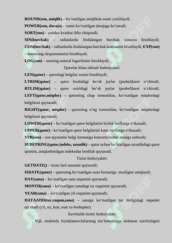 Agrеgat funksiyalardan foydalanish 3