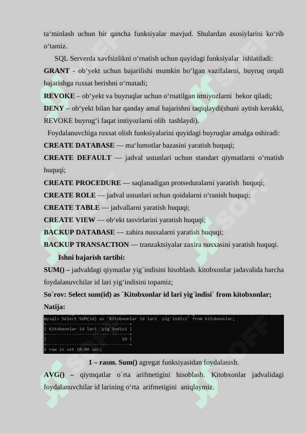 Agrеgat funksiyalardan foydalanish 4