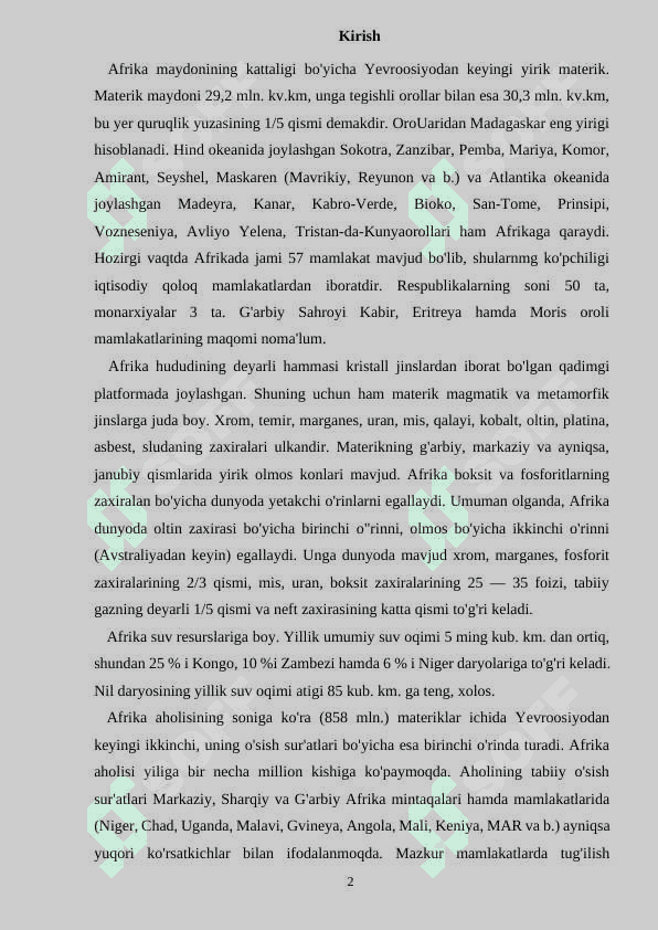AFRIKA MATERIGI SUBREGiONLARI 2