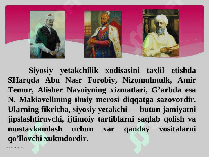 Siyosiy yetakchilik tushunchasi va turlari 5