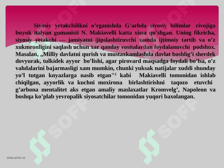 Siyosiy yetakchilik tushunchasi va turlari 6