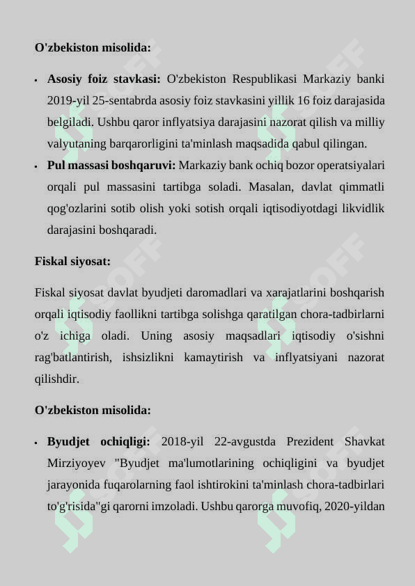 Iqtisodiy o’sishni rag’batlantiruvchi  222 8