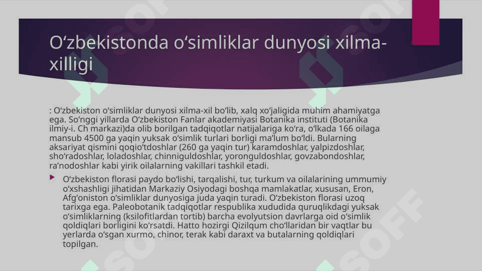 Oʻzbekistonda oʻsimlik va hayvonot dunyosi 3