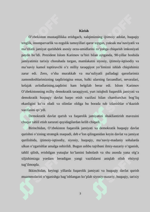 Jamiyatni demokratlashtirish va yangilash, mamlakatni modernizatsiya va isloh qilish sharoitida davlat boshqaruvini takomillashtirishning asosiy yo’llari 3
