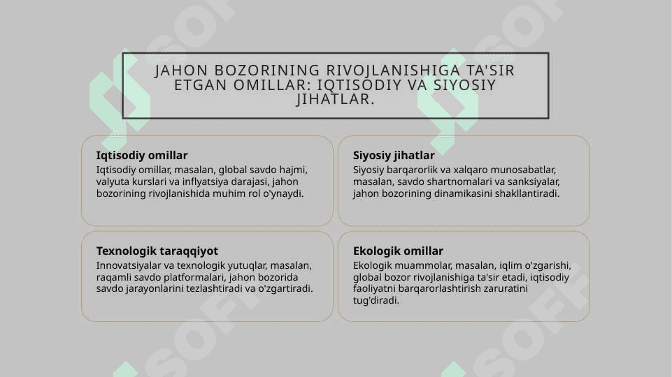 jahon bozorining rivojlanishi bugungi kundagi xolati 6