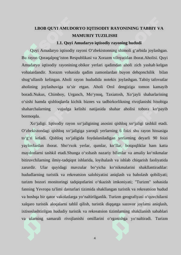 Quyi Amudaryo iqtisodiy rayonida turizm va rekratsiya sohalarining tuzilishi 4