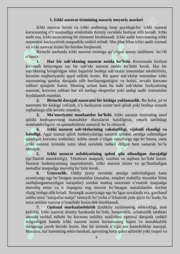 Ichki nazorat tizimini baxolash 3