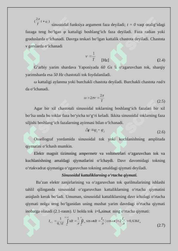 Bir fazali o’zgaruvchan tok zanjirlari. 3