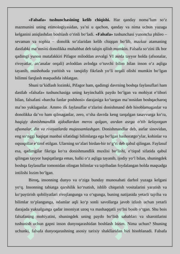 Falsafa uning predmeti, mazmuni va jamiyatdagi roli 2