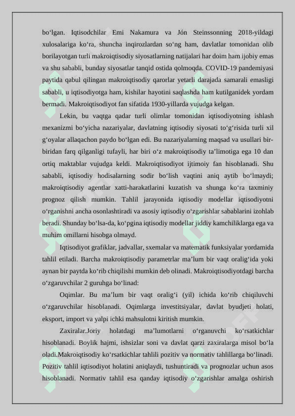 Milliy xisoblash tizimidagi asosiy makroiqtisodiy ko’rsatkichlar 6