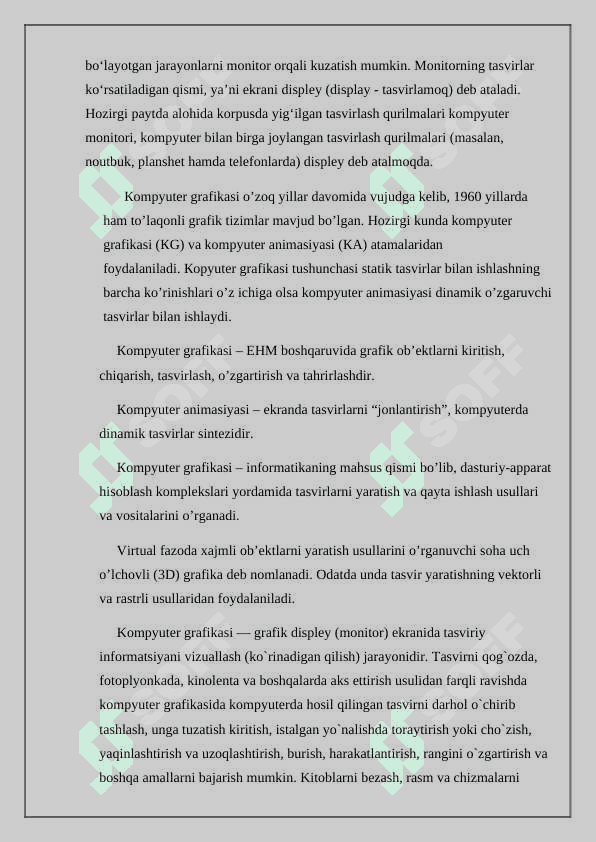 Kompyuter grafikasi rivojlanish tarixi. 3