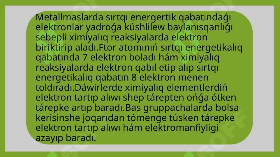 Ximiyalıq baylanısıwdıń payda bolıwı 4