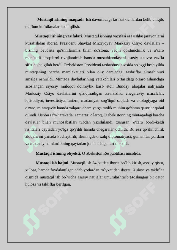 O`zbekistonning tashqi savdo siyosatining ustuvor yo`nalishlari. 4