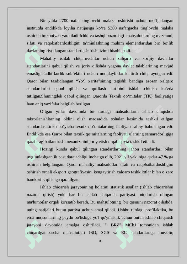 Mahsulotlarning sifatini nazorat qilish 3