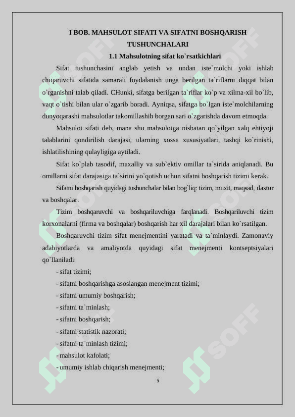 Mahsulotlarning sifatini nazorat qilish 5