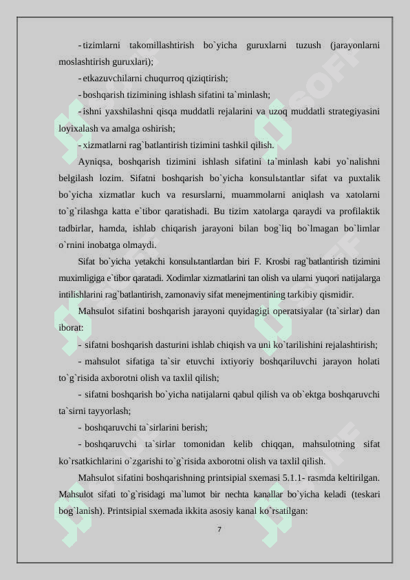 Mahsulotlarning sifatini nazorat qilish 7
