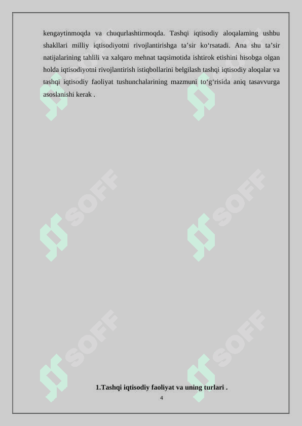 O‘zbekiston tashqi iqtisodiy faoliyatining asosiy yo‘nalishlari . 4