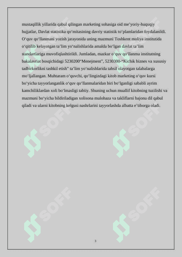 O'zbekistonda marketingni vujudga kelish va rivojlanishi tadbirkorlik faoliyatini alohida turi sifati 3