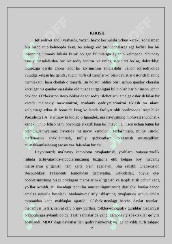 Oʻzbekiston iqtisodiyotidagi sikllar va inqirozlar.Tarix va zamonaviylik 2