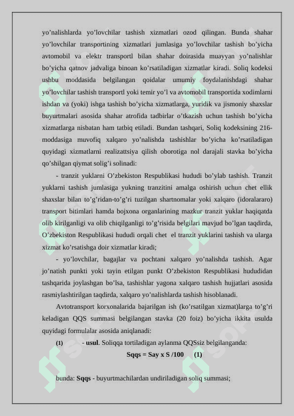 Аvtоtrаnspоrt kоrхоnаlаridа soliqlar, majburiy ajratmalar va to’lovlar hisobi 4