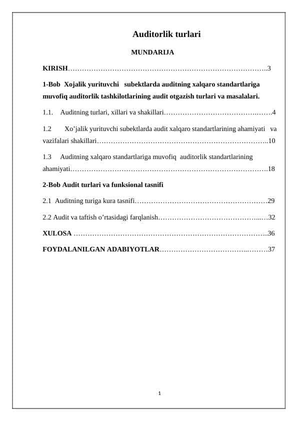Auditorlik turlari
