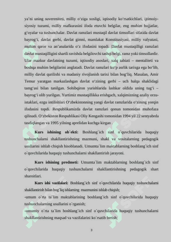 DAVLAT RAMZLAR- BOSHLANG`ICH SINF O`QUVCHILARIGA HUQUQIY TARBIYA BERISH VOSITASI SIFATIDA 3