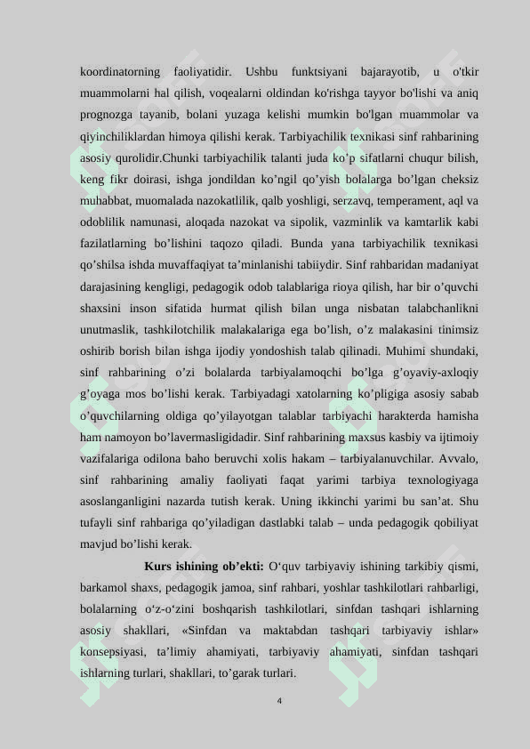MAKTABDAGI TARBIYAVIY ISHLAR TIZIMIDA SINF RAHBARI FAOLIYATINI TASHKIL ETISH METODIKASI 4