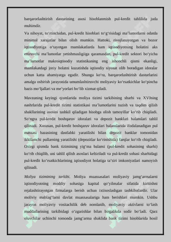 Pul-kredit sektorining iqtisodiy tahlili 5