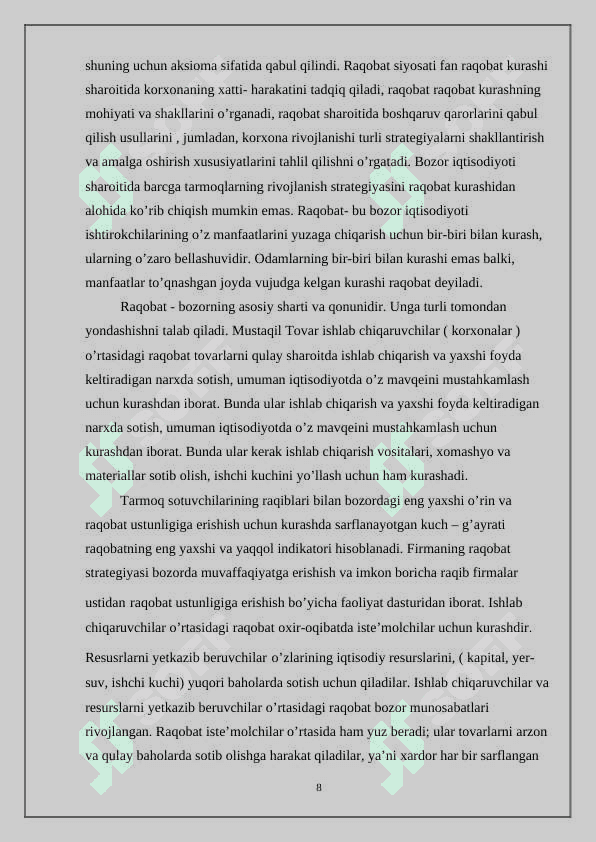 Raqobatning mohiyati va obektiv asoslari 8