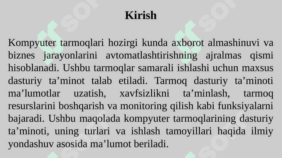 Kompyuter tarmoqlarining dasturiy ta'minoti 3