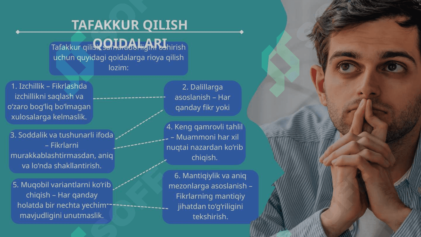 Tafakkur qilish qoidalari,Xulosa va unung turlari 4