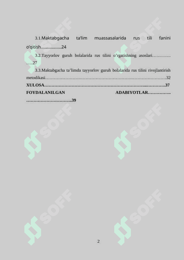 TAYYORLOV GURUH BOLALARINI RUS TILI O'RGATISH METODIKASI. 2