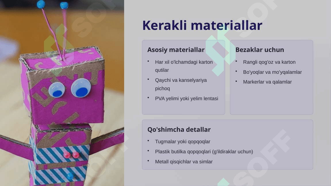 Karton qutilardan robot yoki avtomobil yasash 3