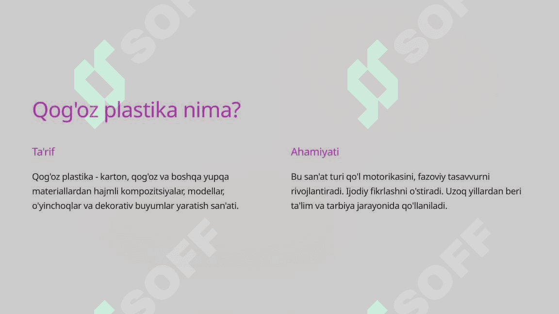 Texnologiya fanidan Qogoz plastika sanati 3