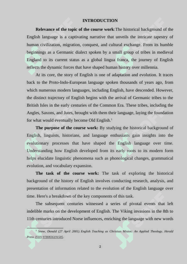 HISTORICAL BACKGROUND OF THE HICTORY OF ENGLISH 2
